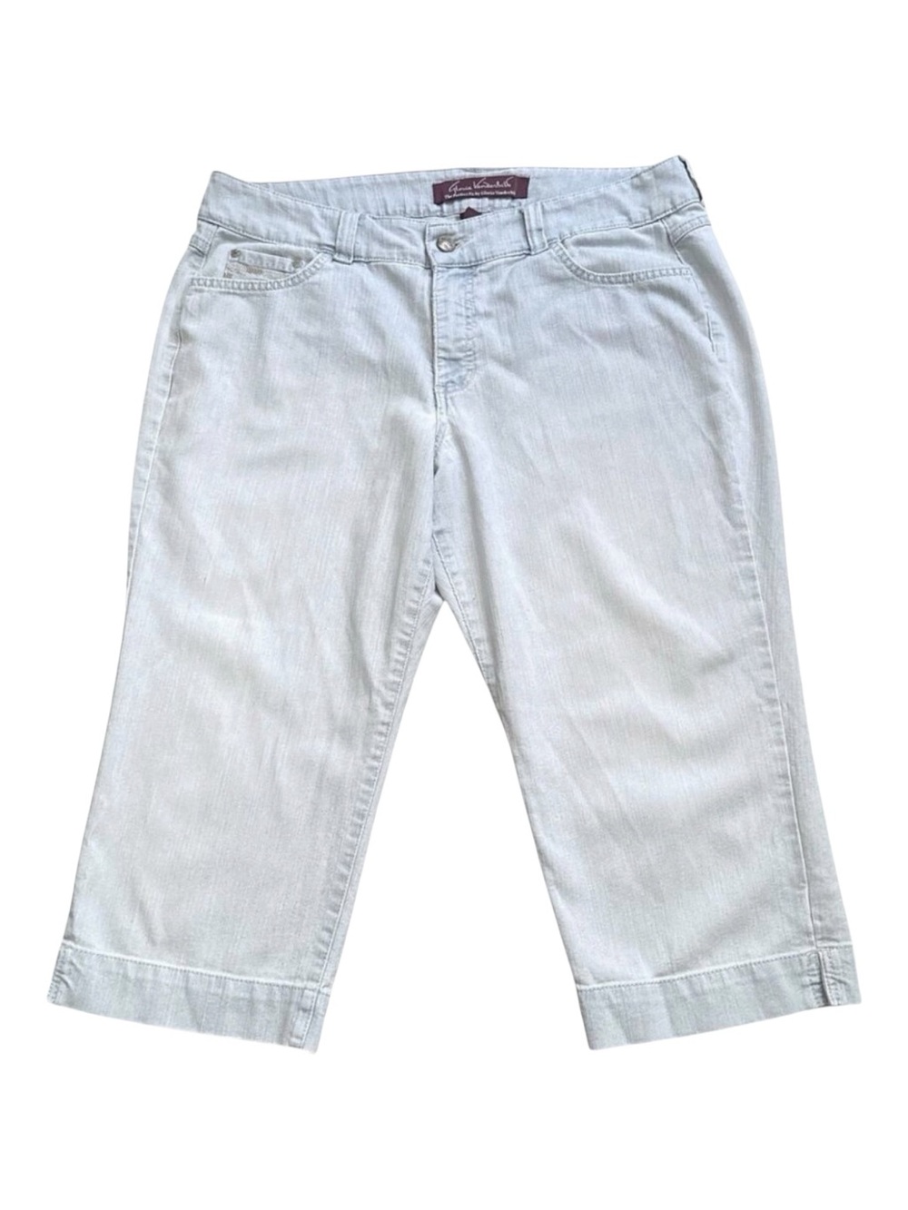 Gloria Vanderbilt Perfect Fit Capri Jeans Womens 14 Light Wash Blue 21" Inseam